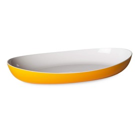 Omada Design Serving Plate / Baking Plate Made of Two-Tone Durable Plastic, Made in Italy, Trendy Line, 38 x 23 x 6 cm, Suitable for Dishwasher, Ideal for Hot or Cold Dishes, Yellow