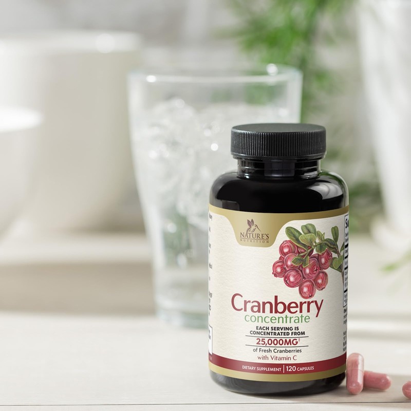 Cranberry Concentrate Extract Supplement for Women & Men + Vitamin