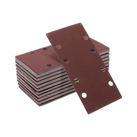 HEROFFIX 100 Pcs Sanding Discs Wet Dry Waterproof Hook & Loop Sandpaper for Woodworking, Automotive Refinishing 7.28"x3.66" 8 Hole 220 Grit Red Aluminum Oxide