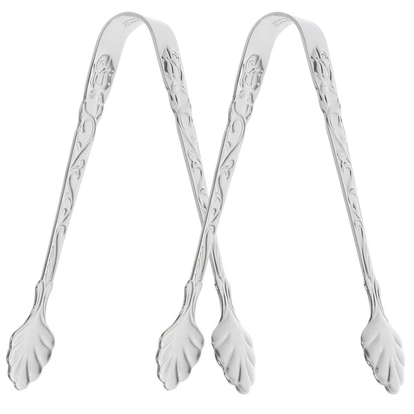 Kichvoe Kitchen Serving Tongs 2 Pieces Mini Ice Tongs Serving