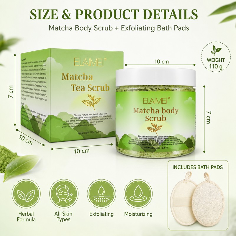 Matcha Turmeric Body Scrub for Exfoliating – Himalayan Salt Polish