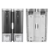 200MLx2 Silver DoubleHead Soap Dispenser WallMounted Manual Shampoo Dispensers