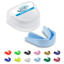 GAME GUARD Boil & Bite Mouth Guard/Gum Shield – Mouldable Mouthguard/gumshields - Junior/Kids/Childrens/Youth - CE Approved, School Sports, Rugby, Hockey (Baby Blue)