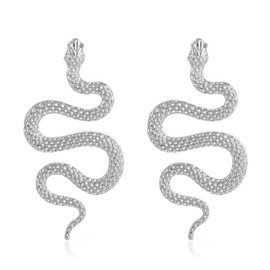 Snake Earrings for Women Serpent Earrings Statement Snake Earrings Punk Gothic Snake Dangle Drop Earrings Jewelry Gift for Women Teens Girls (Silver)