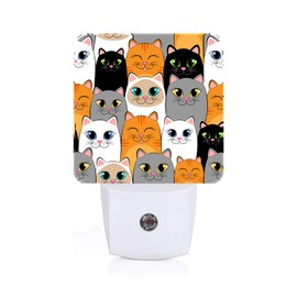 FSHVQKD Cats Night Light,Plug Into Wall Decor for Stairway,Hallway,Kitchen,Dusk to Dawn Sensor Nightlights for Boys/Girls/Women/Men Room Gifts