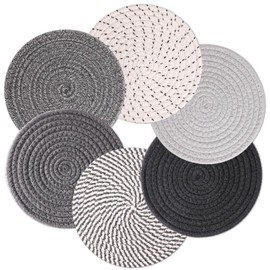 8" Trivets for Hot Dishes, Hot pots and Pans, 6 Heat Resistant Hot Pads, Pot Holders for Kitchen, Hot Plate Mats for Kitchen Countertops, Table, Home Essentials for New Home and Farmhouse Decor