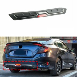 MUTUSAISI Rear Bumper Diffuser Lip Spoiler Chrome Trim with LED Brake Light Fit for Honda Civic Sedan EX/LX/Touring/Si/Sport Turbo 2016 2017 2018 2019 2020 2021 Accessories (Carbon Fiber Style)