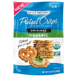 Snack Factory Organic Pretzel Crisps, Original, 9.35 Ounce