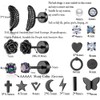 18 Pairs Stud Earrings for Women Men 316L Surgical Stainless