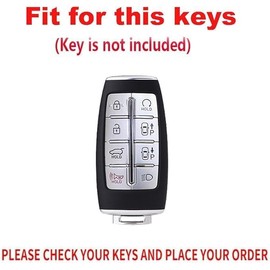 TECART Tpu key fob cover Fit For Genesis GV80 GV90 G70 G80 G90 GV70 accessories smart 8 buttons Key Case keychains White