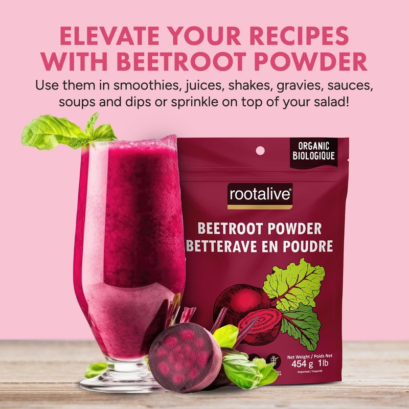 Rootalive - Organic Beetroot Powder, Raw and Vegan Beet Powder