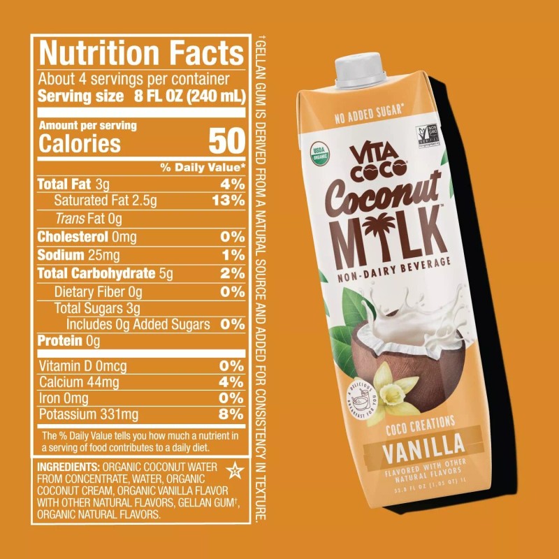 Vita Coco Coconut Milk Non Dairy Beverage Pack of 6