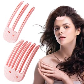 2 Stück Volumen Clips Haare, LIUCONGBD Volumen Haarspangen für Fluffige Pony, Volumenclip für den Haaransatz, Kein Abdruck Haarwurzel Lifting Clips für Männer und Frauen (Rosa)