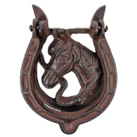 Trades Cast Iron Door Knocker Horseshoe Horse Head 16 x 11 cm Horse Figure Decoration GTT E103