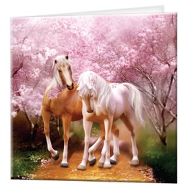 3D LiveLife Greeting Card - Spring Love from Deluxebase. Lenticular 3D Blank Greeting Cards with Envelopes. Cute Horse All Occasion Greeting Cards featuring Original Artwork by Carol Cavaloris.