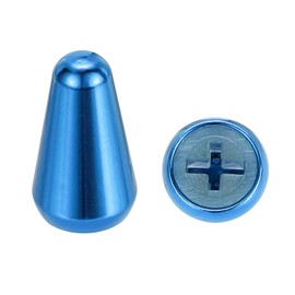 MECCANIXITY 2Pcs ST Guitar 3/5 Way Pickup Switch Tip Cross Hole ID 0.19 x 0.15" Metal Toggle Switch Knobs Cap for Electric Guitar Replacement Parts, Blue