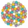 Marushin 0395001200 Nepal Hot Trivet Round Yellow Handmade Wool Felt