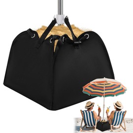 GOCOHHI Beach Umbrella Base Weight, 600D Oxford Cloth Portable Fillable Sand Bags for Sun Umbrella Base, Heavy Duty Parasol Sand Storage Bag with Hanging Hook for Outdoor, Garden & Beach Use
