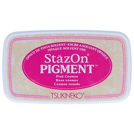 Tsukineko SZ-PIG-081 SZPIG-081 StazOn Pigment Ink Pad Pink Cosmos Large Opaque Air Drying Waterproof Embossing