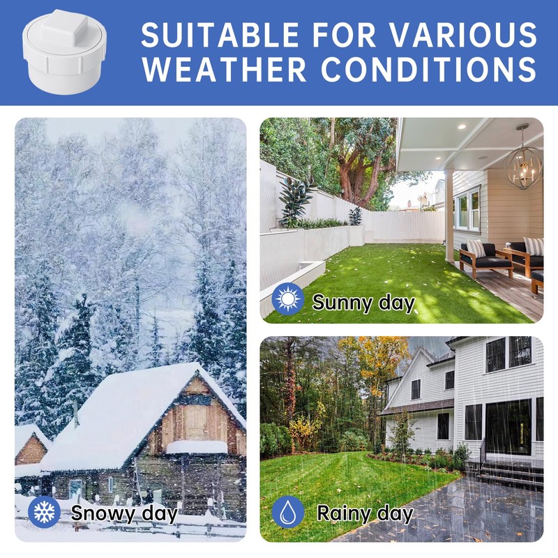 Oblectatio 3" PVC Sewer Cleanout Adapter with Plug Pipe Fitting