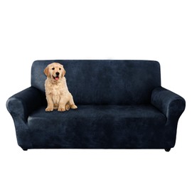 molasofa Oversized Sofa Cover for Home Décor, Soft 3 Cushion Couch Cover for Sofa, Leather-Like Spandex Slipcover. 1-Piece Couch Cover for Dogs and Cats (Oversized Sofa,02 Navy)