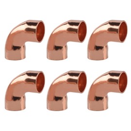 7/8" ID Copper 90 Degree Elbows Welding Joint Copper Pipe Fittings for HVAC System, Pipeline