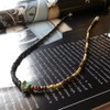 COMODO VIENTO Men's Black Spinel Necklace, Turquoise, Tiger Eye, Half