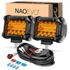 NAOEVO 4 Inch LED Pod Lights, Spot Flood Amber LED