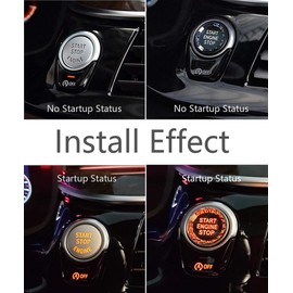 Lanyun Crystal Style Engine Start Stop Switch Ignition Button fit F or G Chassis Code F30 F10 F20 F22 F32 F15 F48 G30 G02 Accessories with Off Button (Black)