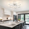 HLILCEH 26inch Modern LED Ceiling Light, 6 Rings Flower Flush