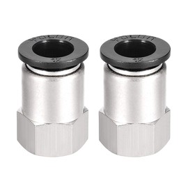 sourcing map Push to Connect Tube Fitting Adapter 12mm Tube OD X 1/4 PT Female Straight Pneumatic Connector Pipe Fitting 2pcs
