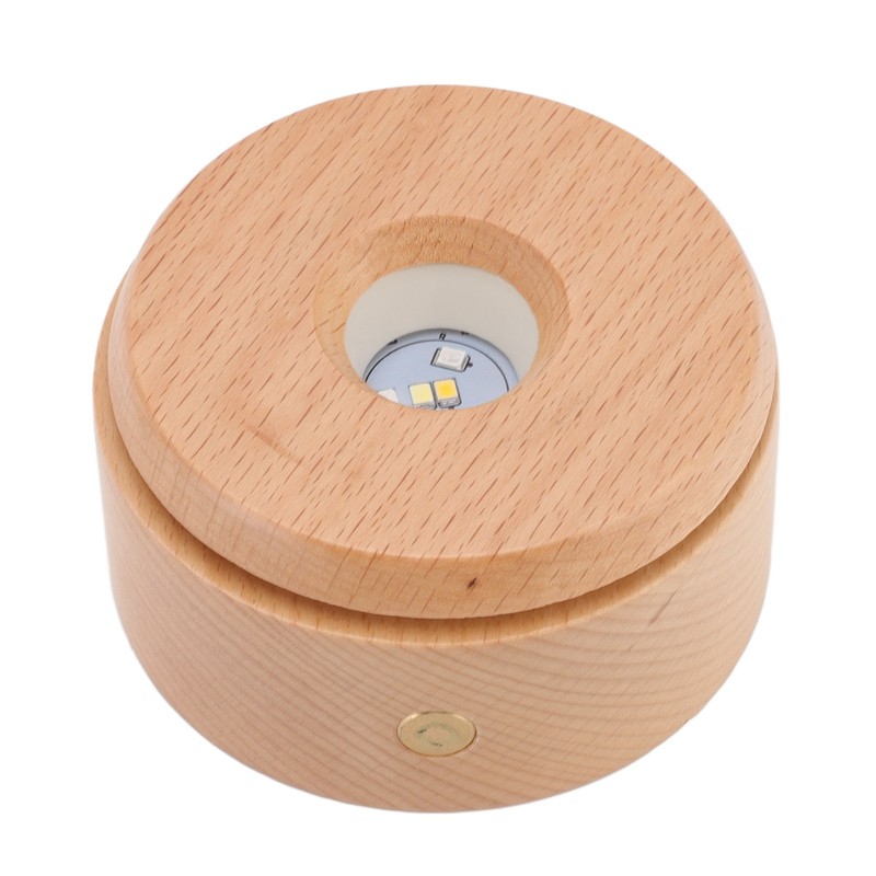 Wooden LED Display Base Rotatable Multi Mode Wood Light Display