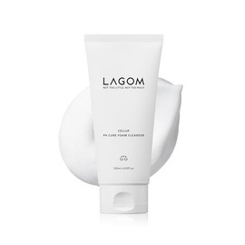 LAGOM Cellup - Limpiador de espuma para curar pH, crema de limpieza profunda natural, equilibrio de pH 5.5, subácidos, sin alcohol, suave, sedoso, hidratante, a base de hierbas, lavado de poros faciales para piel grasa seca sensible 4.1 fl oz 4.05 onzas