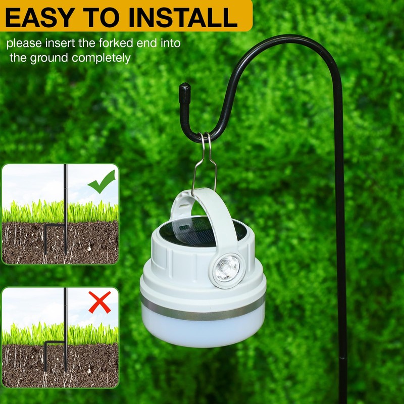 Hicarer 24 Pack 25 Inch Shepherds Hooks Outdoor Plant Hanger