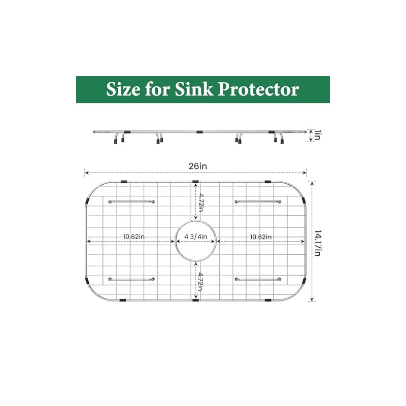 GUUKIN Sink Protectors for Kitchen Sink Bottom, 26" x 14"Stainless