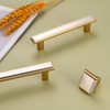 BEROSSA Nickel and Gold Cabinet Knobs Square Cabinet Pulls 10