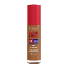 Rimmel Rimmel Lasting Finish 35Hr Foundation 507 Warm Cinnamon, Full Coverage, Hydrating, SPF20, Hyaluronic Acid, Vitamin E, 2% Niacinamide, All Day Wear, Vegan, Cruelty Free