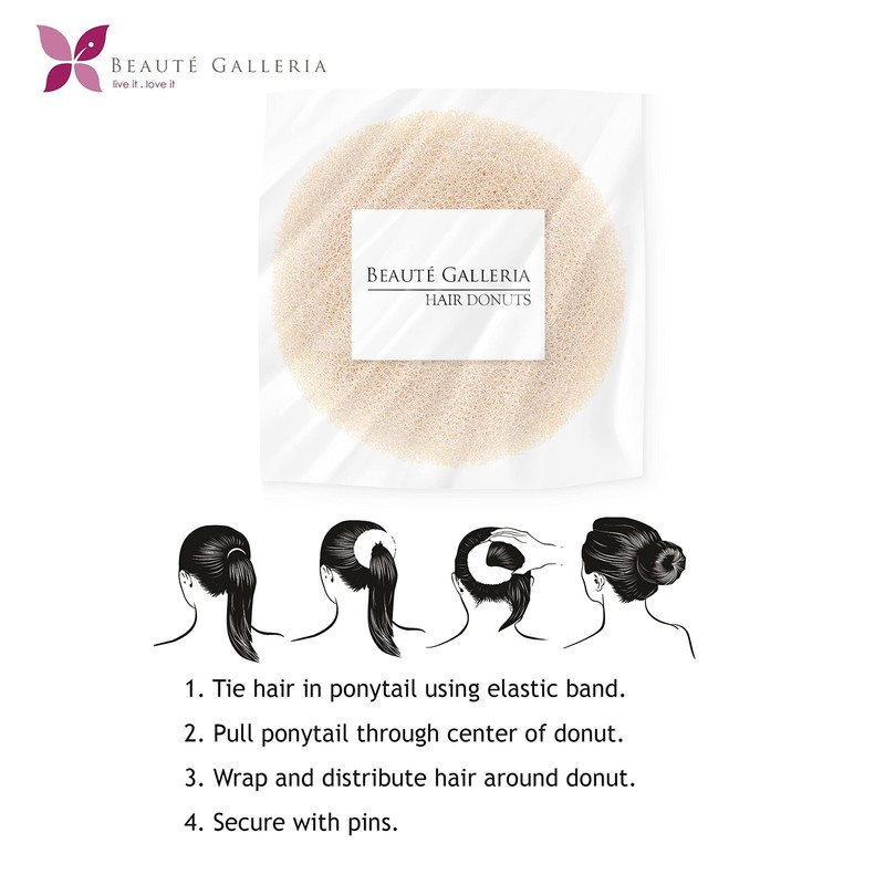 Beaute Galleria Hair Donut Bun Maker Ring Style Mesh Chignon