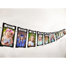 Graduation Decorations Class of 2023 Graduation Photo Banner 5x7 K-12 Graduation Party Photo Display for Senior 2023 Decorations Picture Banner for High School 5th 8th Grad Graduation Party Supplies