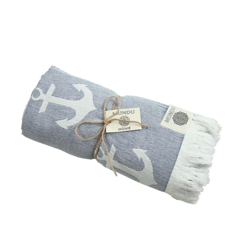 440s Pareo Beach Towel Anchor Blue
