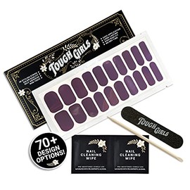 TOUGH GIRLS Tiras de esmalte de uñas, 20 tiras elegantes, más brillantes, más gruesas, más fuertes, incluye empujador de cutícula, lima de uñas, toall