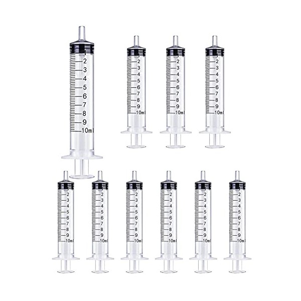 GSSFASHION 10 Pack 10ml/10cc Syringe Without Needle for Crafts Pets