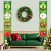 2PCS Christmas Porch Sign Door Banner Decorations (Green)