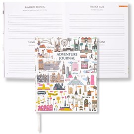 Steel Mill & Co Travel Journal for 14 Different Trips, Hardcover Travel Diary and Travel Notebook, Adventure Memory Book, Guided Travel Scrapbook to Record Memories and Keepsakes, City Icons