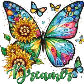 NEWENMO Diamond Painting Kits for Adults,5D DIY Butterfly Diamond Art Kits Full Special Shape Drill Gem Art Sunflower Diamond Dots Perfect for Beginner,Hobbies And Home Wall Decor 30×30cm