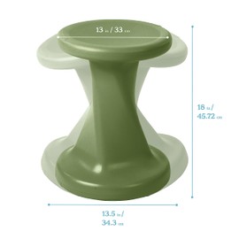 ECR4Kids Twist Wobble Stool, 18in Seat Height, Active Seating, Hunter Green