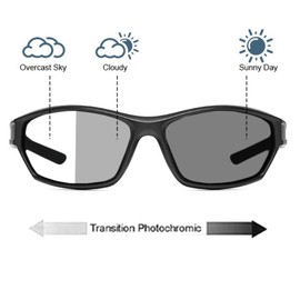 Sports Transition Photochromic Bifocal Reading Glasses for Men Wrap Around Safety Glasses with Readers sunglasses F25 (black, 1.75, x)