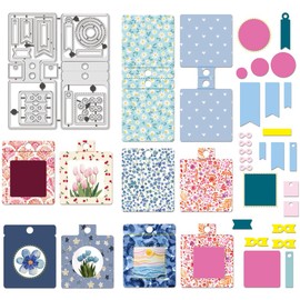 BENECREAT Card Holder Cutting Dies for Card Making, Label Tag Carbon Steel Template for Paper Card Making, DIY Scrapbooking Albums, Crafts, Home Decoration