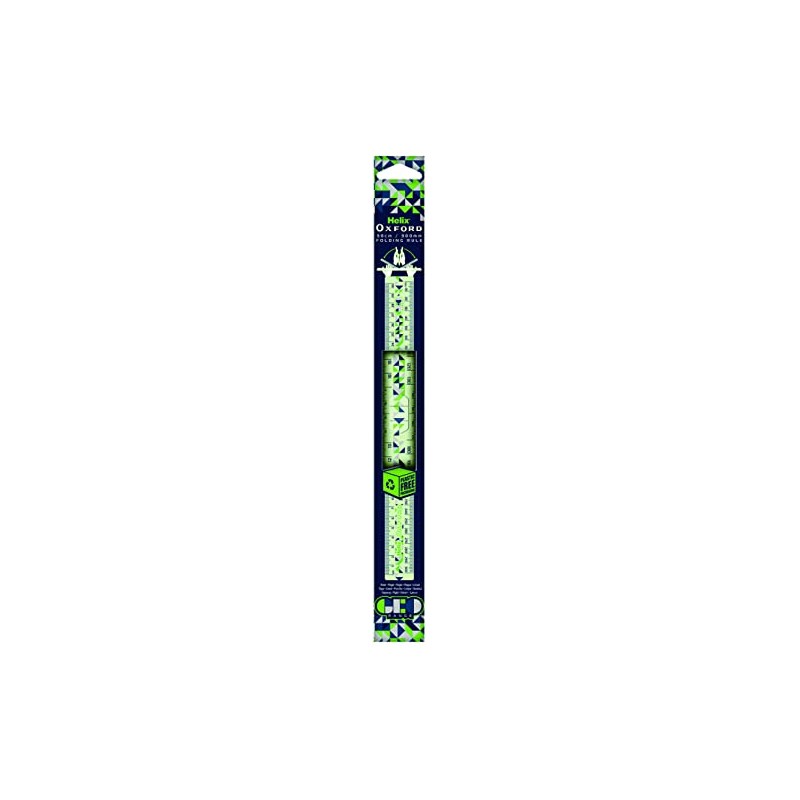 Helix Oxford Geo Folding 30cm Ruler - Green