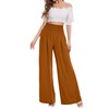 FUNYYZO Womens Palazzo Pants Elastic Waisted Pull On Trousers Casual